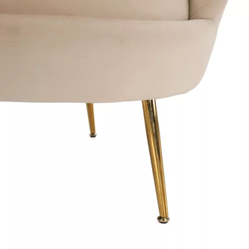 Pad Art-deco stílusban, bézs Velvet anyag/gold chróm-arany, NOBLIN