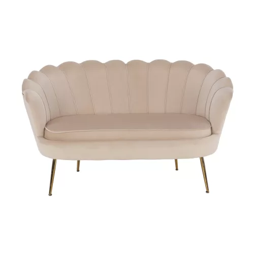 Pad Art-deco stílusban, bézs Velvet anyag/gold chróm-arany, NOBLIN