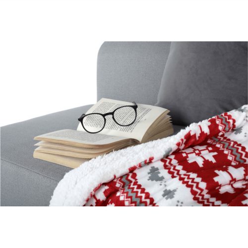 Kétoldalas bárány takaró, téli minta, 150x200, SAMANTE