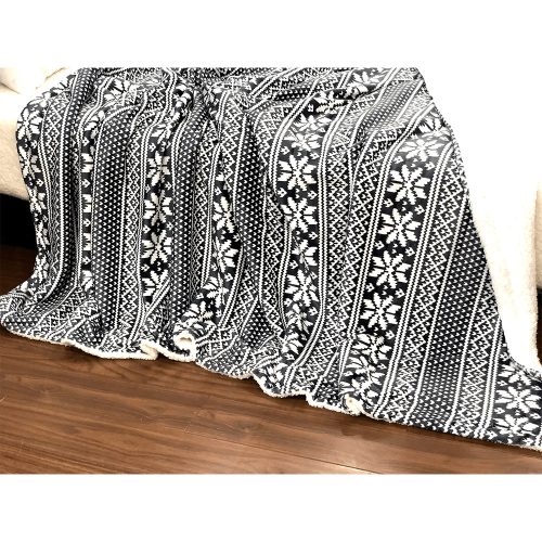 Kétoldalas bárány takaró, téli motívum, 150x200, MALENA