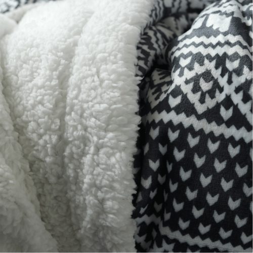 Kétoldalas bárány takaró, téli motívum, 150x200, MALENA