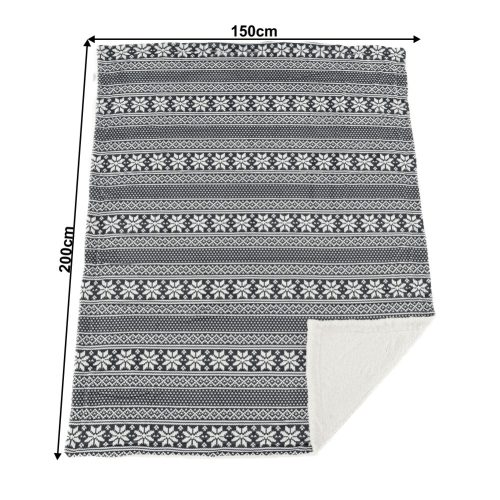 Kétoldalas bárány takaró, téli motívum, 150x200, MALENA