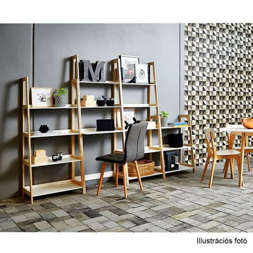 3 polcos állvány, fehér/természetes, KOEN TYP 1