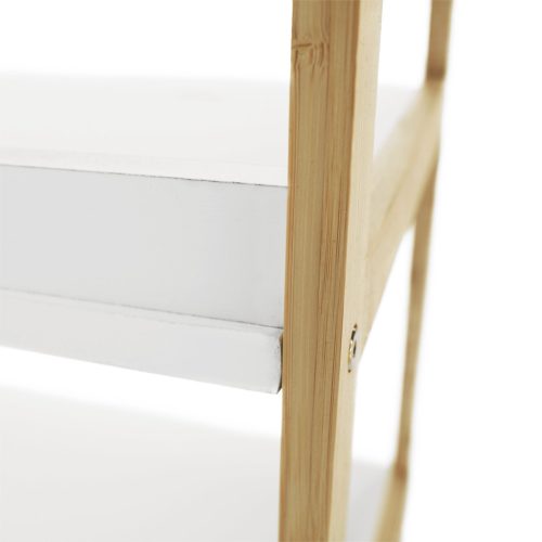 3 polcos állvány, fehér/természetes, KOEN TYP 1