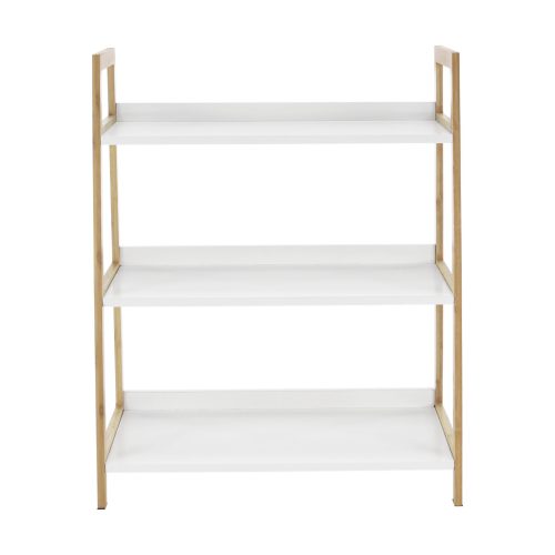 3 polcos állvány, fehér/természetes, KOEN TYP 1