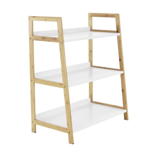 3 polcos állvány, fehér/természetes, KOEN TYP 1