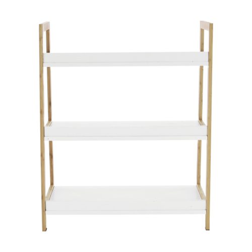 3 polcos állvány, fehér/természetes, KOEN TYP 1