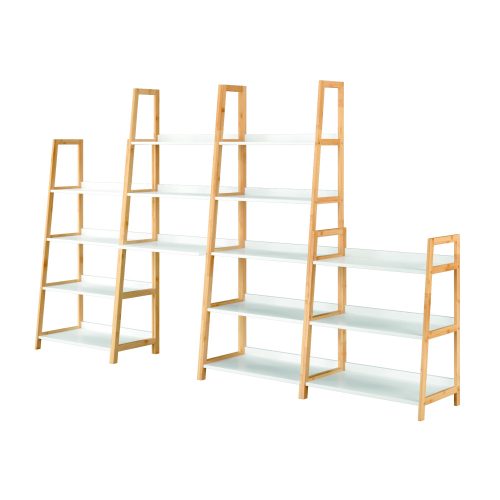 3 polcos állvány, fehér/természetes, KOEN TYP 1