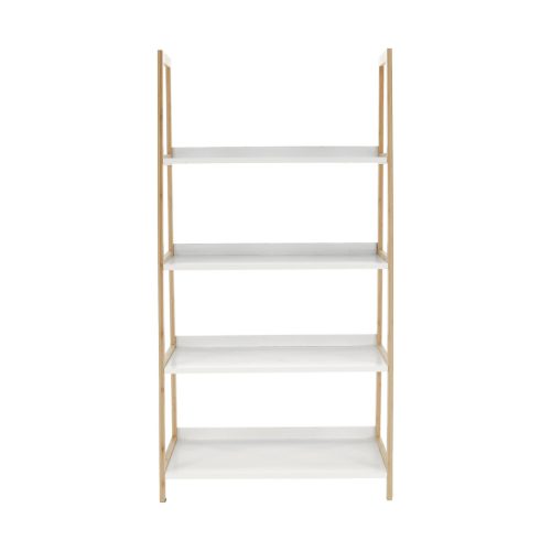 4 polcos állvány, fehér/természetes, KOEN TYP 2