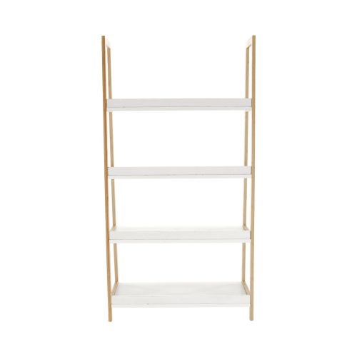 4 polcos állvány, fehér/természetes, KOEN TYP 2