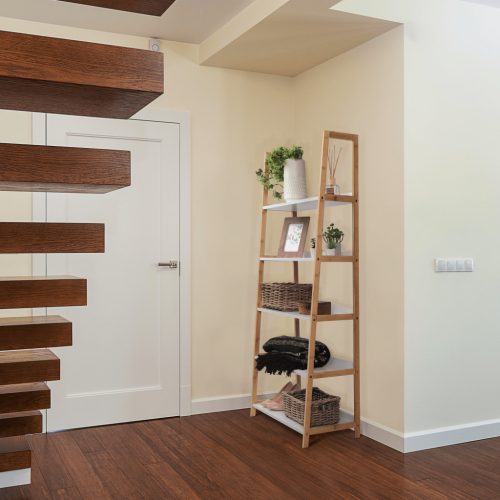 5 polcos állvány, fehér/természetes, KOEN TYP 3