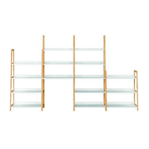 5 polcos állvány, fehér/természetes, KOEN TYP 3