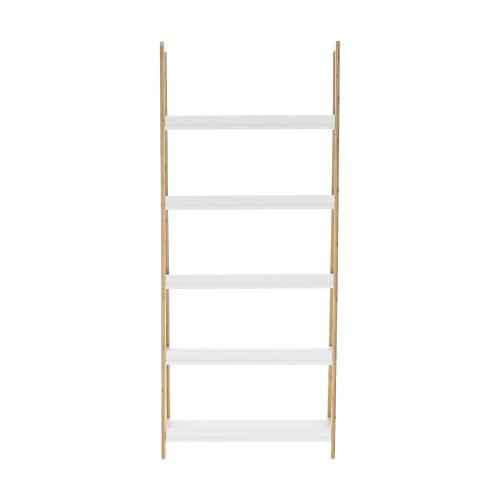 5 polcos állvány, fehér/természetes, KOEN TYP 3