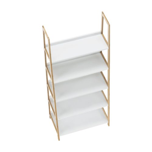 5 polcos állvány, fehér/természetes, KOEN TYP 3