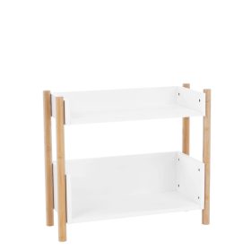   2 polcos állvány, természetes bambusz/fehér, BALTIKA TYP 1
