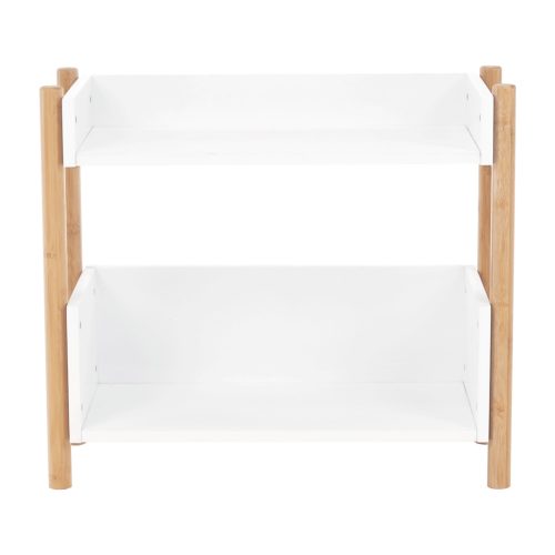 2 polcos állvány, természetes bambusz/fehér, BALTIKA TYP 1