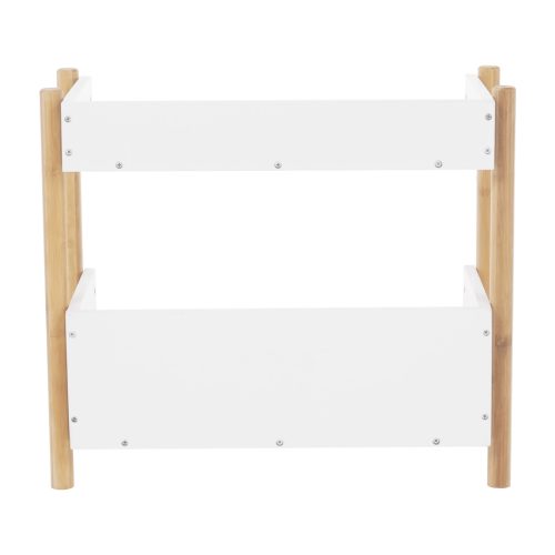 2 polcos állvány, természetes bambusz/fehér, BALTIKA TYP 1