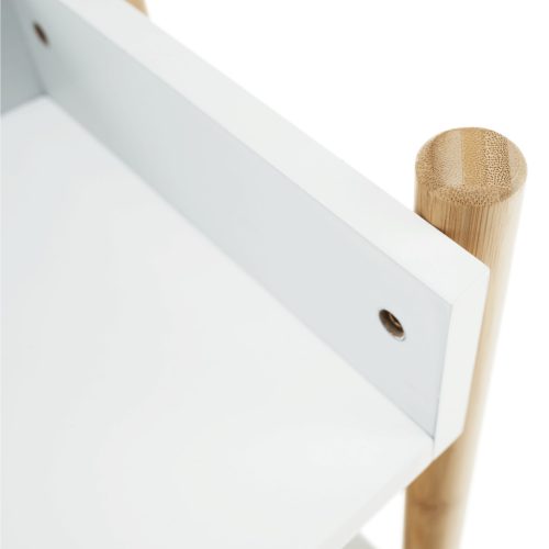 3 polcos állvány, természetes bambusz/fehér, BALTIKA TYP 2