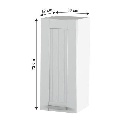 Felső szekrény, világosszürke/fehér, JULIA TYP 2