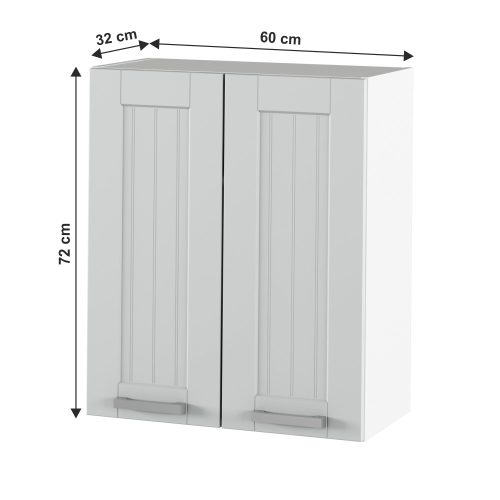 Felső szekrény, világosszürke/fehér, JULIA TYP 6