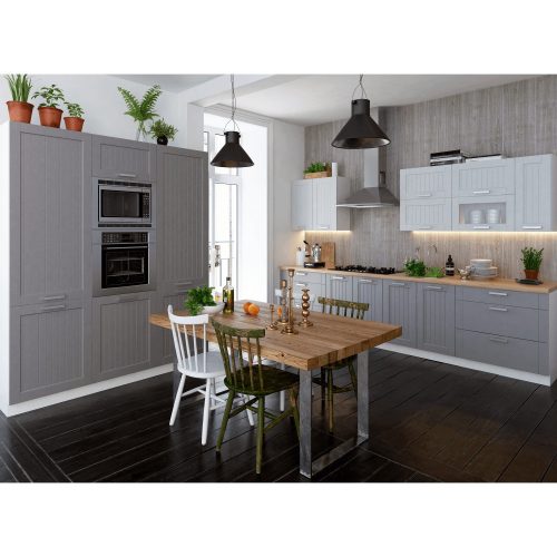 Felső szekrény, világosszürke/fehér, univerzális, JULIA TYP 10