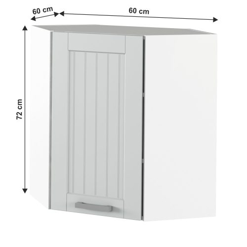 Felső szekrény, világosszürke/fehér, univerzális, JULIA TYP 10