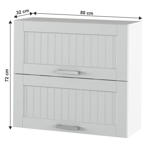 Felső szekrény, világosszürke/fehér, JULIA TYP 12