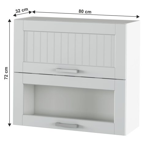 Felső szekrény, világosszürke/fehér, JULIA TYP 13