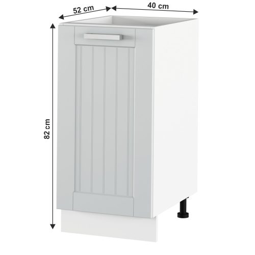 Alsó szekrény, világosszürke/fehér, JULIA TYP 52