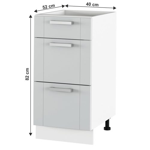 Alsó szekrény, világosszürke/fehér, JULIA TYP 53