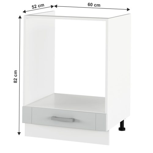 Alsó beépített szekrény, világosszürke/fehér, JULIA TYP 58