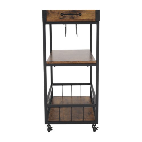 Tálalókocsi, tölgy smoke/fekete, SILVIUS