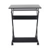 Mozgatható számítógépasztal/Gamer asztal kerekekkel, fekete, TARAK