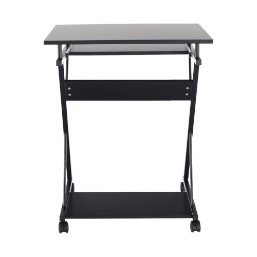 Mozgatható számítógépasztal/Gamer asztal kerekekkel, fekete, TARAK