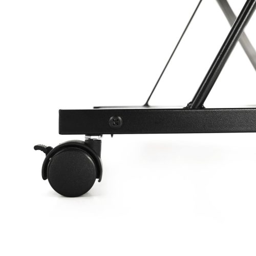 Mozgatható számítógépasztal/Gamer asztal kerekekkel, fekete, TARAK