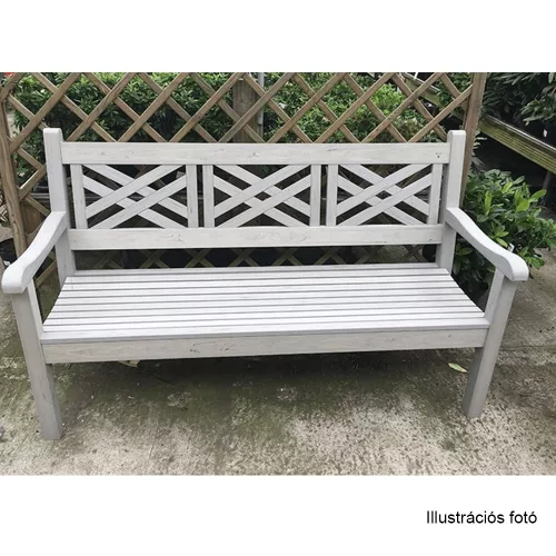 Fából készült kerti pad, szürke, 150 cm, FABLA
