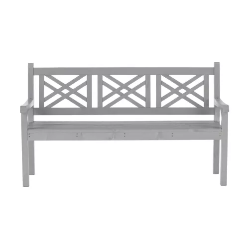 Fából készült kerti pad, szürke, 150 cm, FABLA