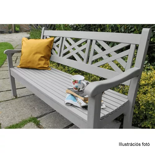 Fából készült kerti pad, szürke, 150 cm, FABLA