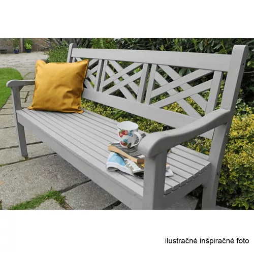 Fából készült kerti pad, szürke, 150 cm, FABLA