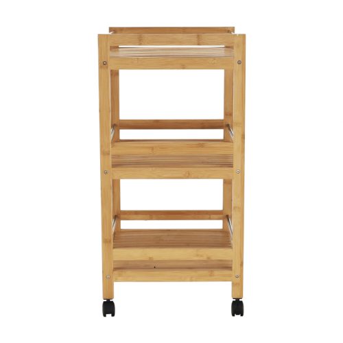 Tálalókocsi, természetes bambusz, NASHY