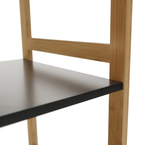 4 polcos állvány, természetes/fekete, NAOKO