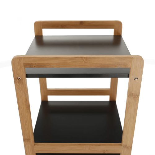 4 polcos állvány, természetes/fekete, NAOKO