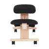 Ergonomikus térdelőszék, fekete/bükkfa, GROCO