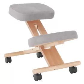   Ergonomikus térdelőszék, szürkésbarna Taupe/bükkfa, FLONET