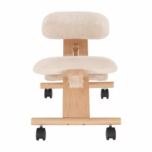 Ergonomikus térdelőszék, krémszínű/bükkfa, GROCO