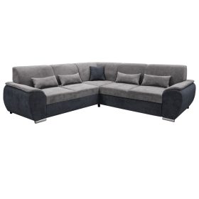   Ülőgarnitúra, sötét szürke/szürke Soro anyag, jobbos kivitel, EMILY