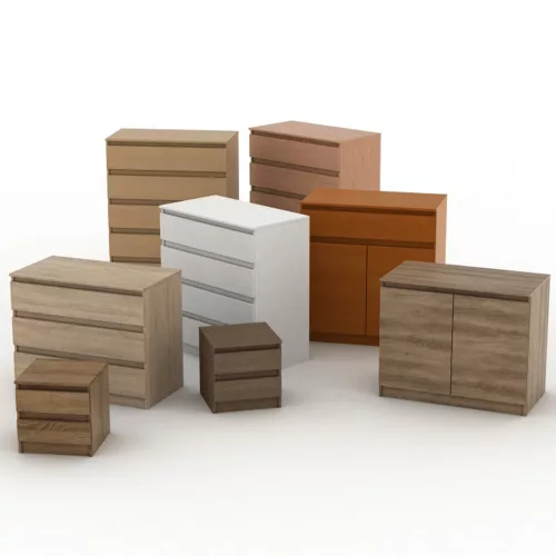 4 fiókos komód, fehér, HANY NEW 004