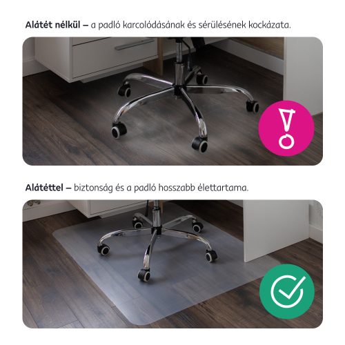 Védőalátét a szék alá, átlátszó, 120x90 cm, 0, 5 mm, ELLIE  NEW TYP 2