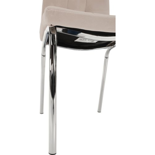 Étkezőszék, bézs Dulux Velvet szövet/króm, GERDA NEW