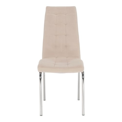 Étkezőszék, bézs Dulux Velvet szövet/króm, GERDA NEW